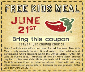 Kids Eat FREE at Chili's 