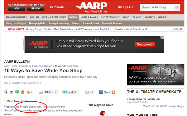 Free Stuff from the AARP