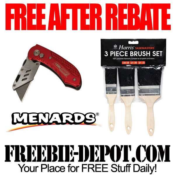 FREE AFTER REBATE – Paint Brush Set and Utility Knife