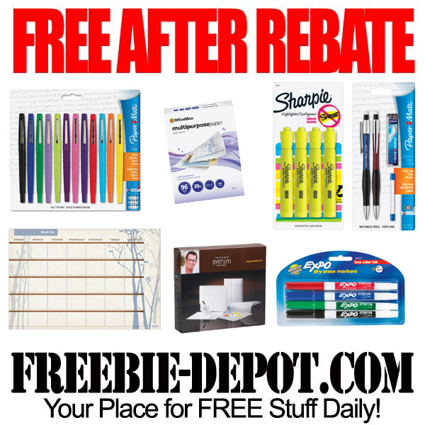 FREE AFTER REBATE – Back to School Supplies