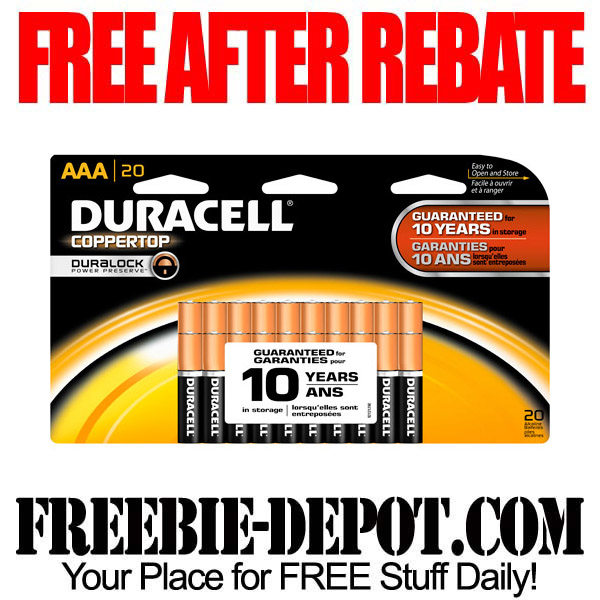 FREE AFTER REBATE – AA or AAA Batteries