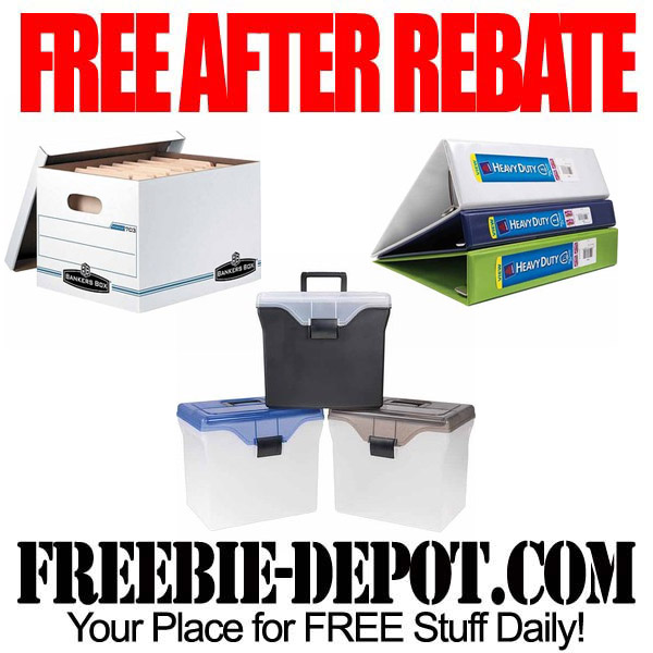 FREE AFTER REBATE – Boxes and Binders