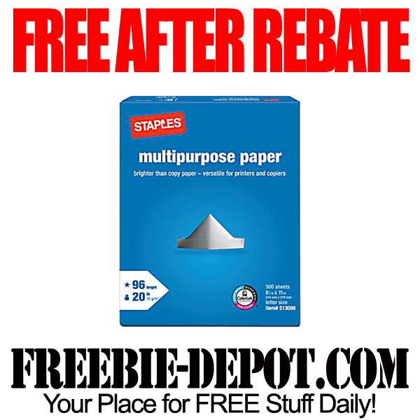 FREE AFTER REBATE – Multipurpose Paper