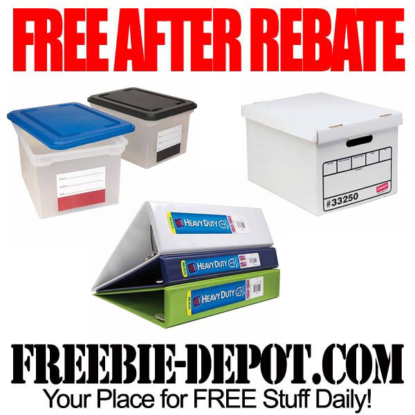 FREE AFTER REBATE – Storage Boxes and Binders