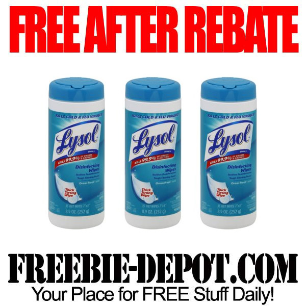 FREE AFTER REBATE – Lysol Wipes