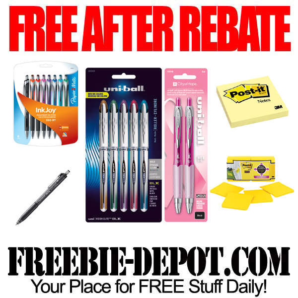 FREE AFTER REBATE – Post-its and Pens