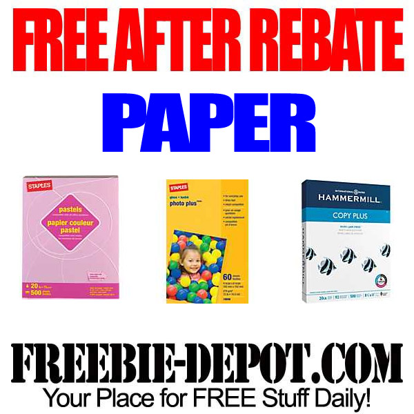 FREE AFTER REBATE – Paper at Staples