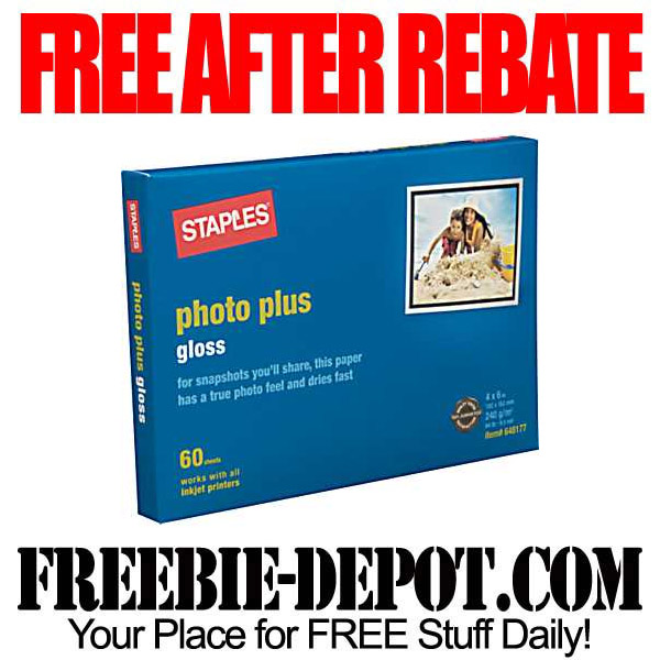 FREE AFTER REBATE – Staples Photo Paper