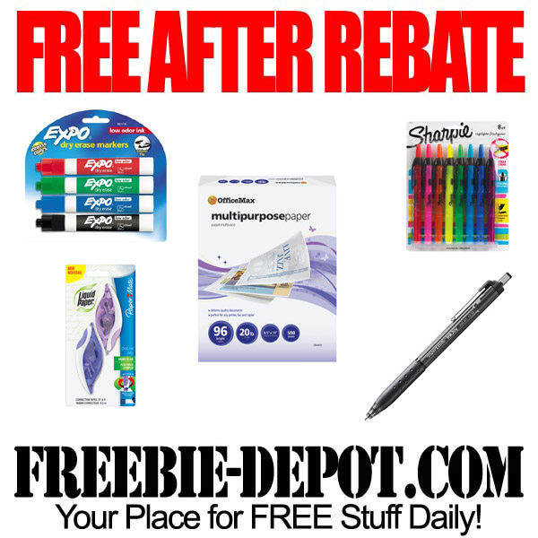 FREE AFTER REBATE – Pens, Paper and More