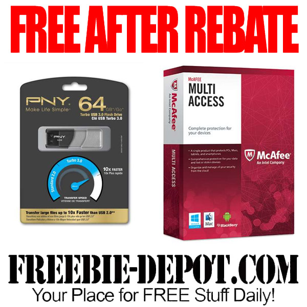 FREE AFTER REBATE – McAfee/USB Drive Bundle