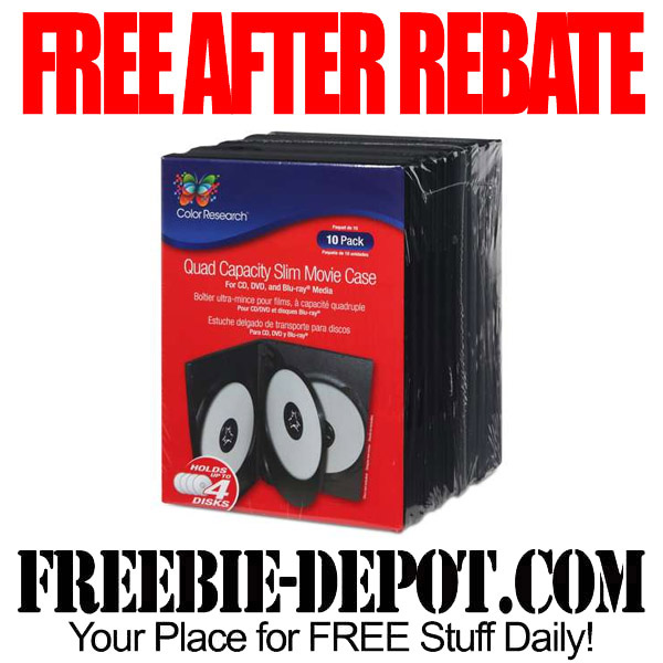 FREE AFTER REBATE – Slim Movie Cases – 10 Pack – FREE DVD Storage Cases – FREE Quad Capacity Cases
