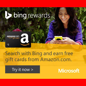 FREE Amazon.com Gift Cards when you Search with Bing