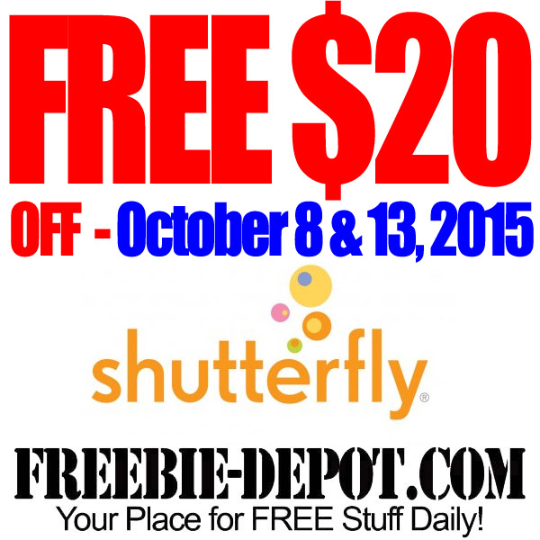 FREE $20 OFF $20 at Shutterfly – FREE Photo Gift