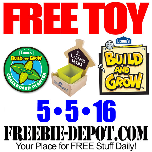 FREE Chalkboard Planter at Lowe’s – FREE Kid Craft Workshop – FREE Build and Grow Kid’s Clinic – 5/5/16