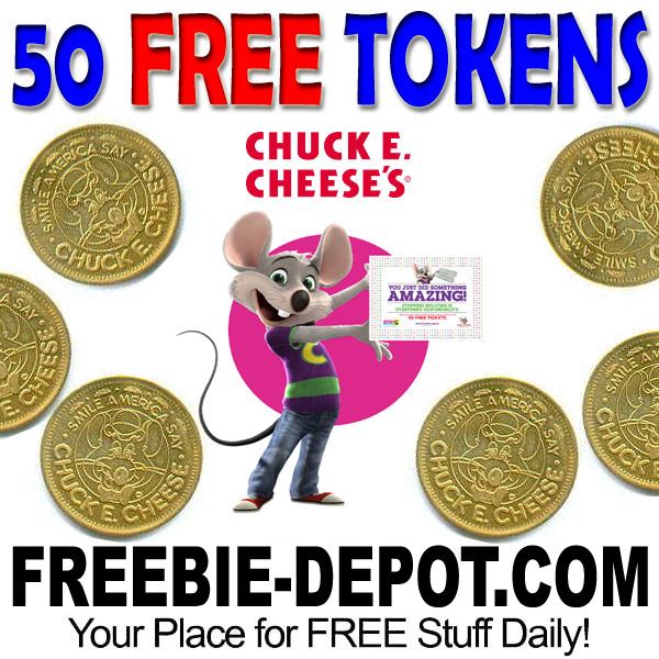50 FREE Chuck E. Cheese’s Tokens
