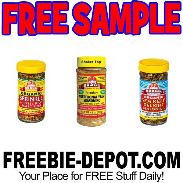 FREE SAMPLE – Bragg Sea Kelp Seasoning, Organic Sprinkle and Yeast Packets – 3 FREE Sample Packets