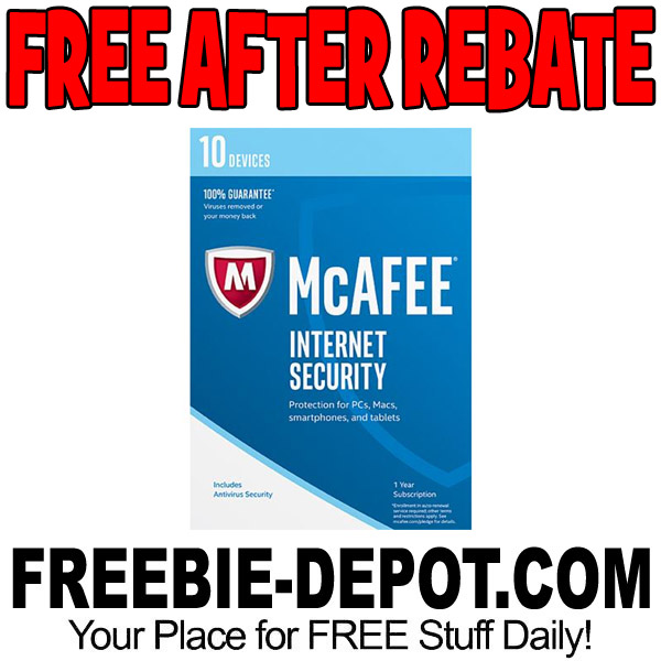 FREE AFTER REBATE – McAfee Internet Security 2017 – 10 Devices – $80 Value – Exp 6/5/17