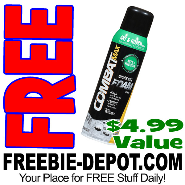 FREE AFTER REBATE – Combat Max Ant and Roach Killer Quick Kill Foam Spray – Try Me FREE – $4.99 Value – Exp 12/31/17