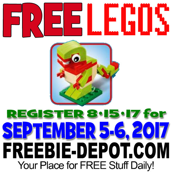 FREE LEGO Mini Model Build – Dinosaur – 9/5 & 9/6/17 – Registration Starts 8/15/17