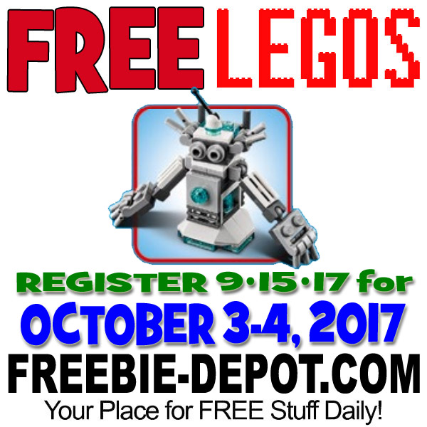FREE LEGO Mini Model Build – Robot – 10/3 & 10/4/17 – Registration Starts 9/15/17