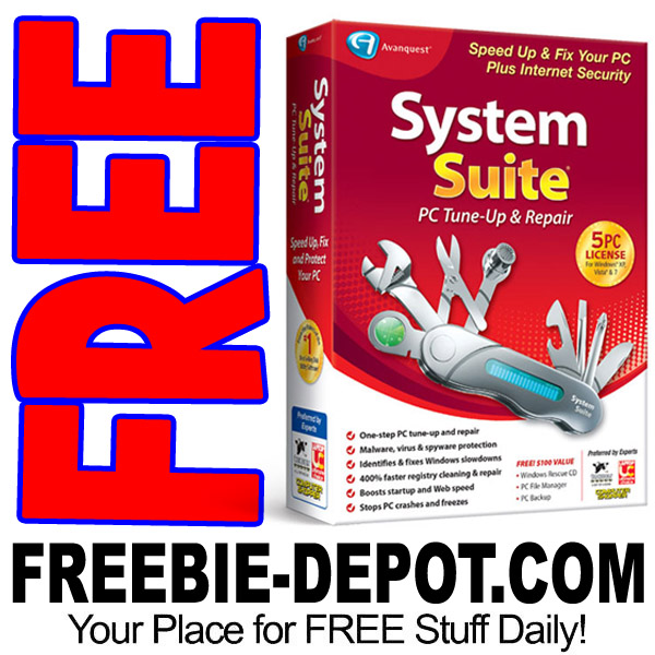 FREE AFTER REBATE – System Suite Professional PC Tune-Up & Repair Software – $50 Value – FREE Shipping – Exp 9/9/17