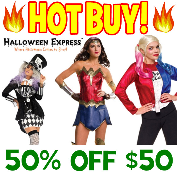 HOT BUY – 50% OFF Any $50 Purchase at HalloweenExpress.com Exp 10/3/17