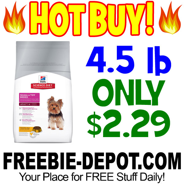 HURRY >>> HOT BUY >>>> $2.29 Hill’s Science Diet Small & Toy Breed Dry Dog Food 4.5 lb. Bag Exp 10/23/17