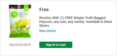 FREE Simple Truth Bagged Popcorn at Kroger – 1/12/18