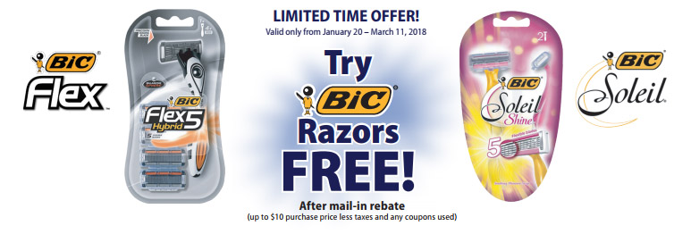 FREE Bic Razors – $10 Value – Exp 3/11/18