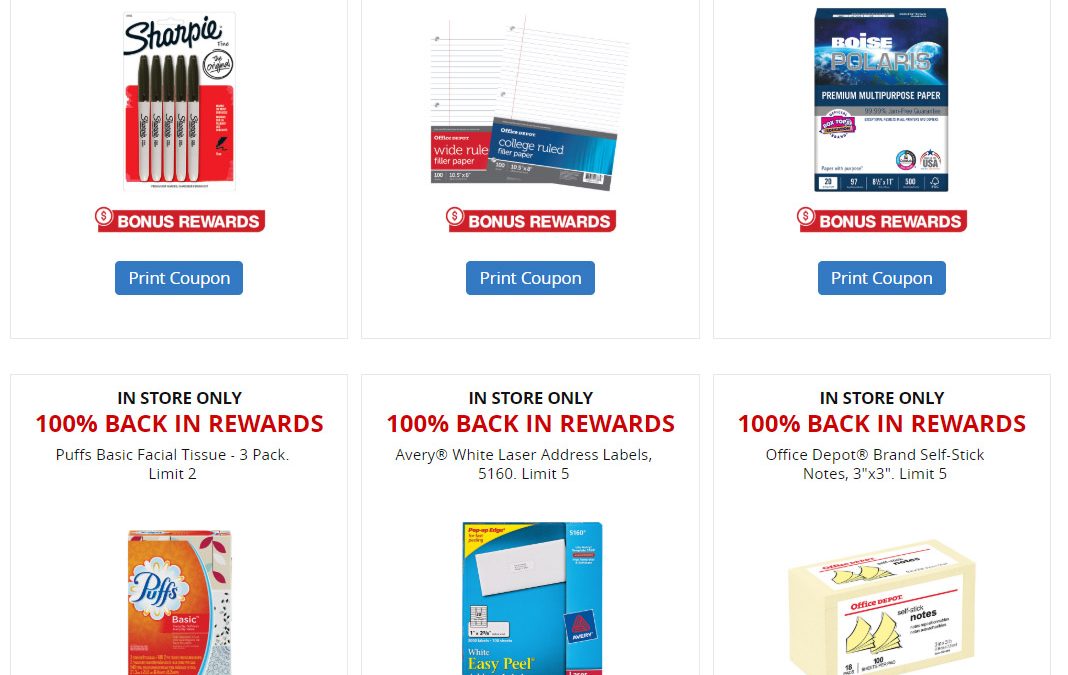 FREE Office/School Supplies & More @ Office Depot thru 8/12/18