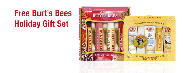 HOTTEST FREEBIE >>>>>>> FREE Burt’s Bees Holiday Gift Set – $10 Value – Exp 12/16/18