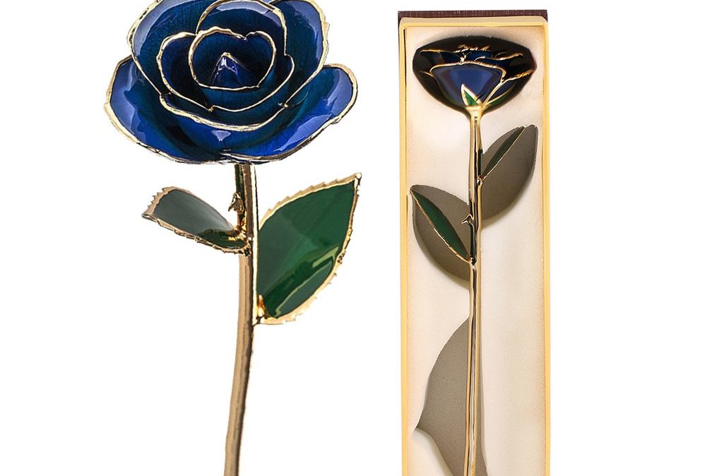 24K Gold Dipped Blue Long Stem Rose ONLY $7.99 Was $19.99