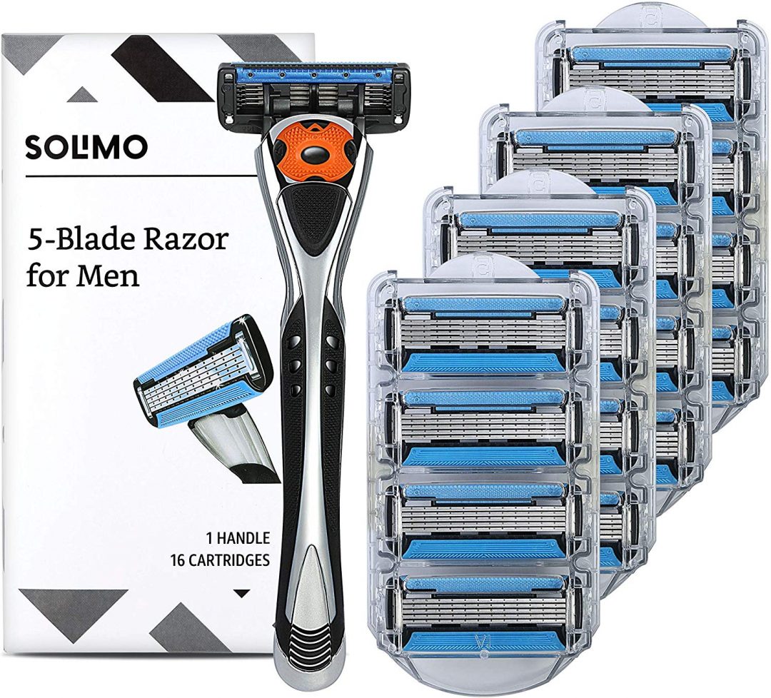 Amazon’s Solimo 5Blade Razors ONLY 15.70 for Handle & 16 Cartridges