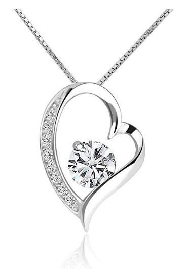 Love Heart Valentine Sterling Silver Necklace ONLY $8.79 Was $29.99