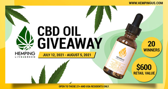 Win 1 of 20 Full Spectrum CBD Oil from Hempingus.com