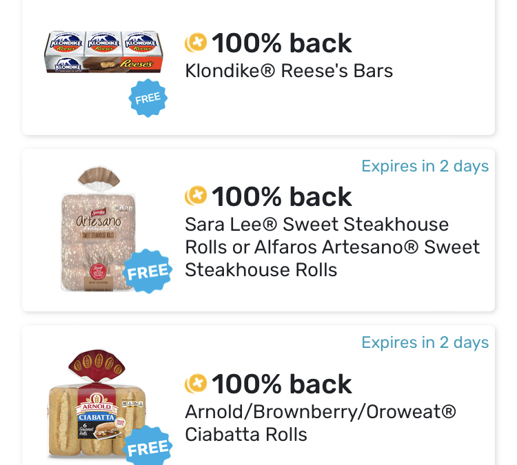 THREE FREEBIES > Klondike Bars, Sara Lee Sweet Rolls & Ciabatta Rolls!