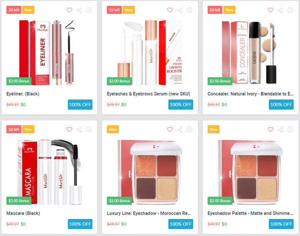FREE Makeup – Lipstick, Concealer, Eyeliner & MORE!