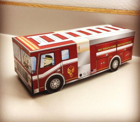FREE Kids Firetruck Foldup Activity Sheet | Freebie Depot