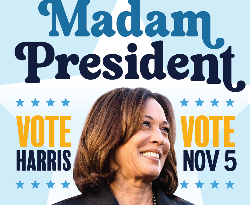 FREE Madam President – Vote Kamala Harris – Tim Walz Sticker