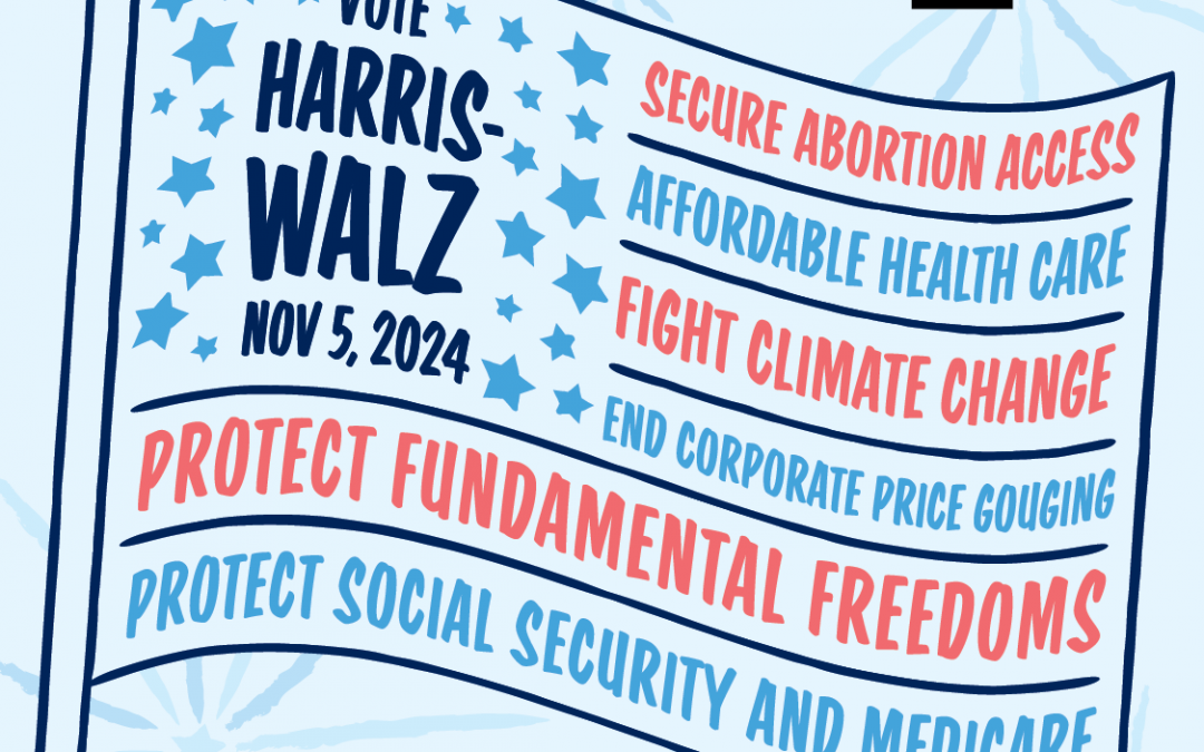 FREE Vote Harris-Walz American Flag Sticker