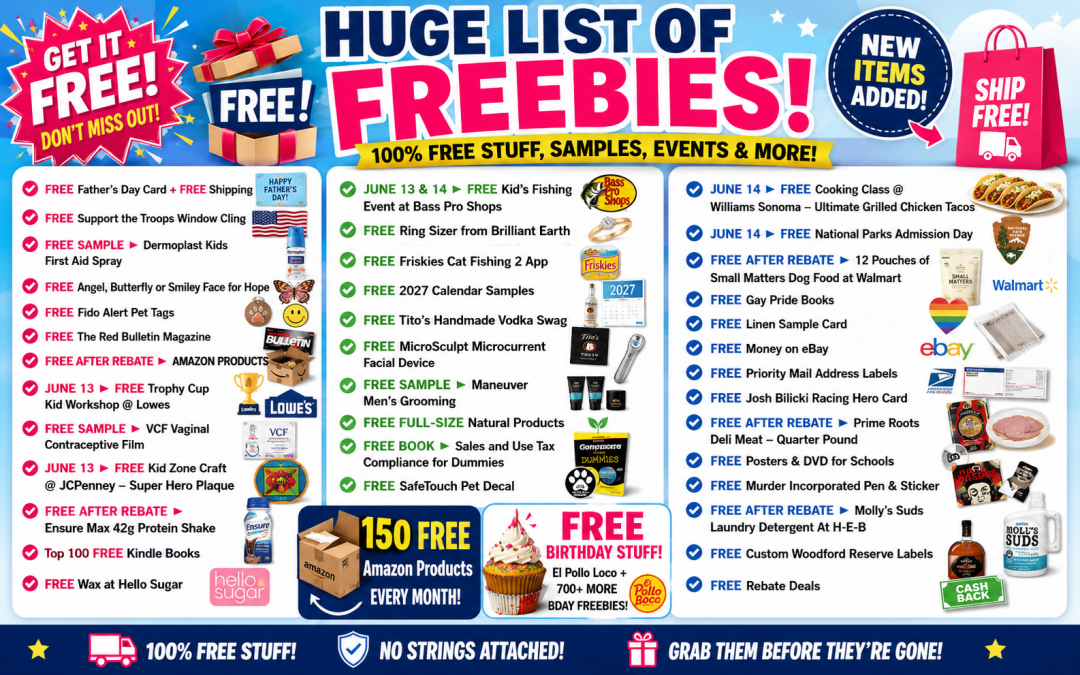 Top Freebies for June 12-14, 2026