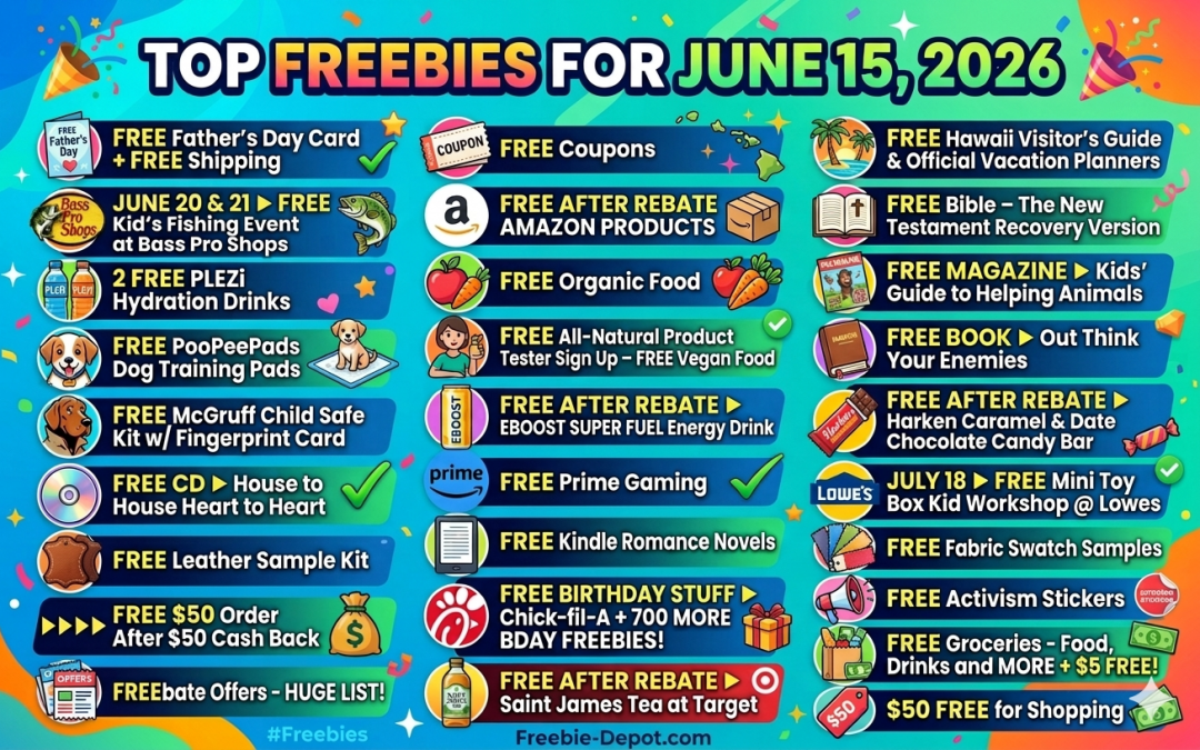Top Freebies for June 15, 2026