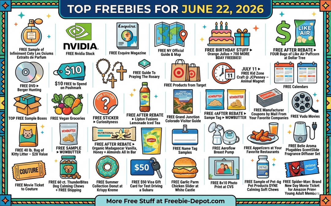 Top Freebies for June 22, 2026