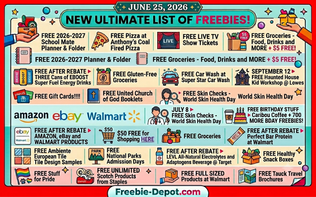 Top Freebies for June 25, 2026
