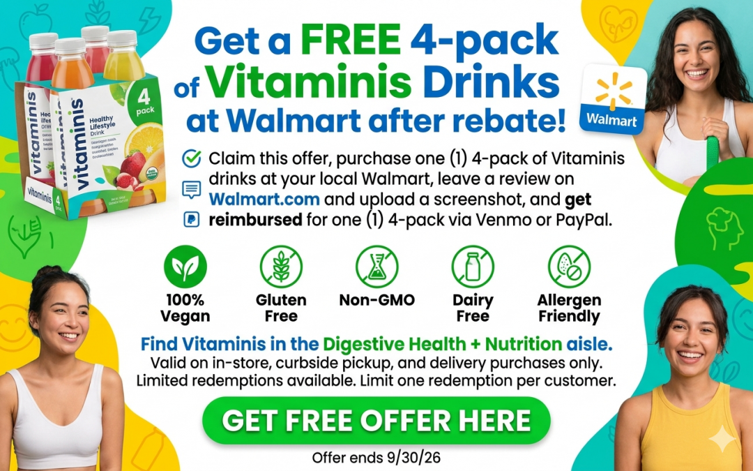 FREE AFTER REBATE – 4-pack of Vegan Vitaminis Drinks at Walmart!