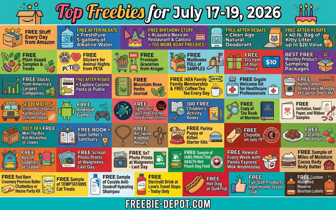 Top Freebies for July 17-19, 2026