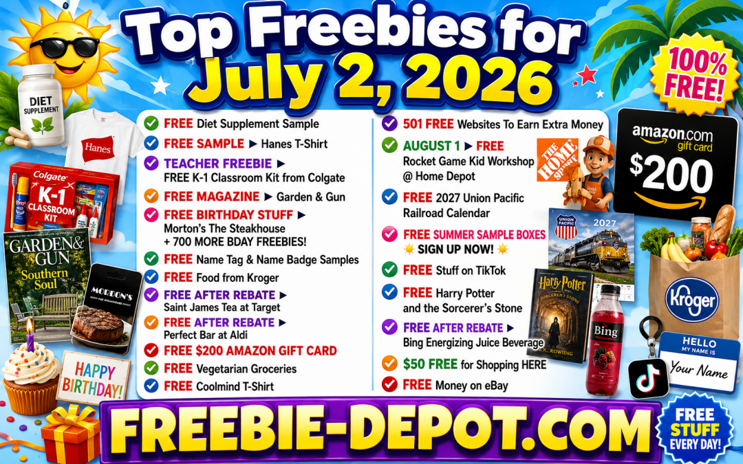 Top Freebies for July 2, 2026