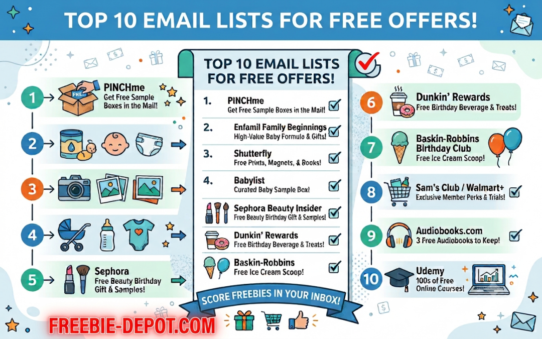 The Top 10 Best Email Lists to Sign Up for Real FREEbies & Samples