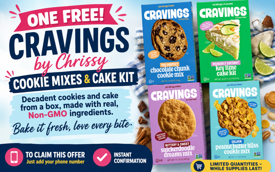 FREE Cravings by Chrissy Cookie Mix or Cake Kit – Limited-Time Offer!