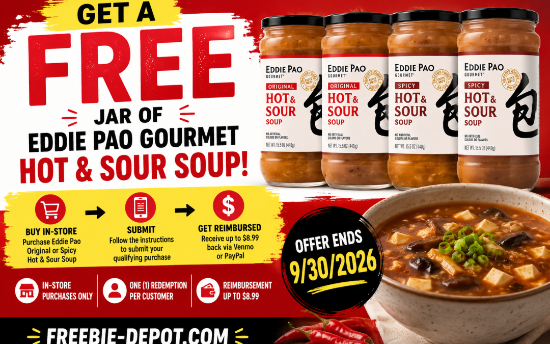 Get a FREE Jar of Eddie Pao Gourmet Hot & Sour Soup!